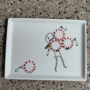 New 2012 Retired Oliver Peppermint Ornaments Appetizer Plate